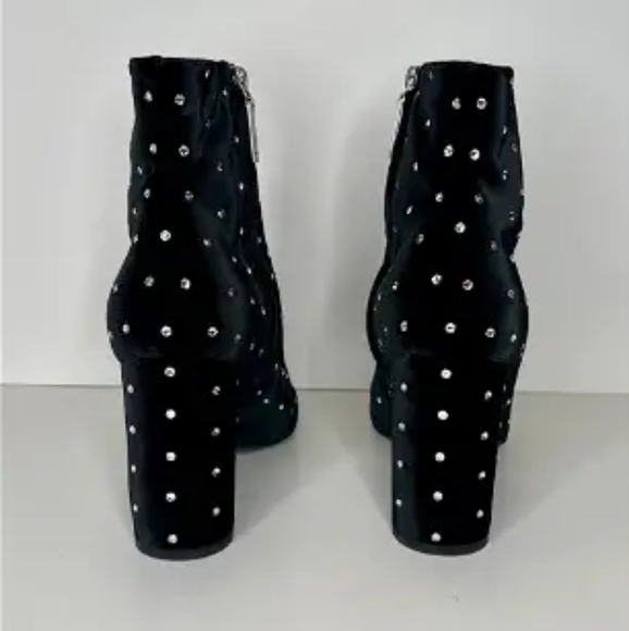 Saint Laurent Velvet Booties with Crystals - Picture 2 of 3